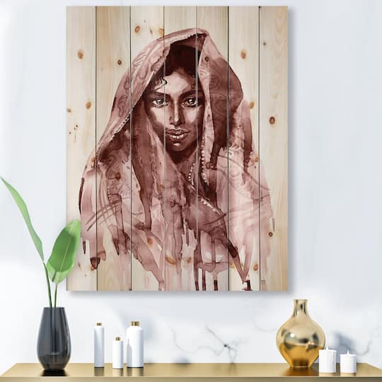 Designart - Monochrome Portrait of Young Indian Woman II